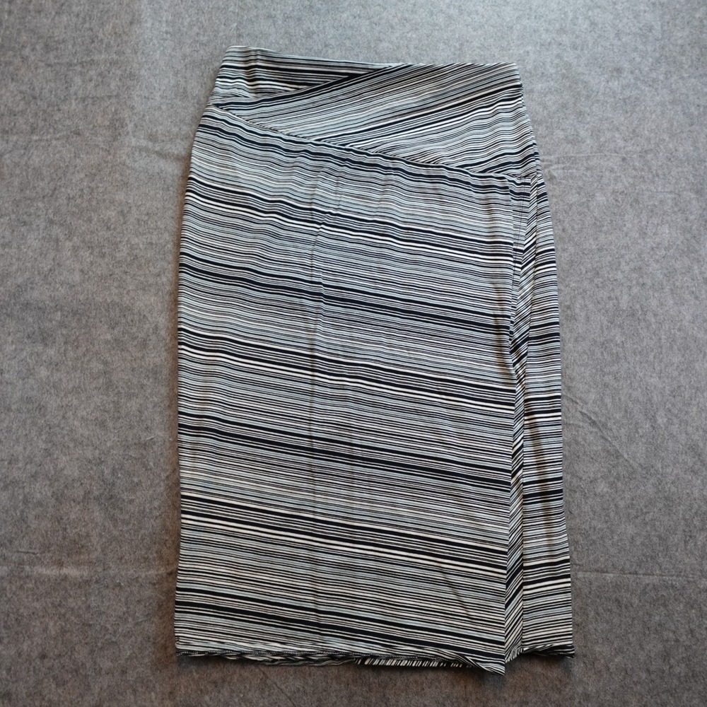 J Jill Skirt Womens Medium Gray Midi Faux‎ Wrap Pull On Stretch Knit